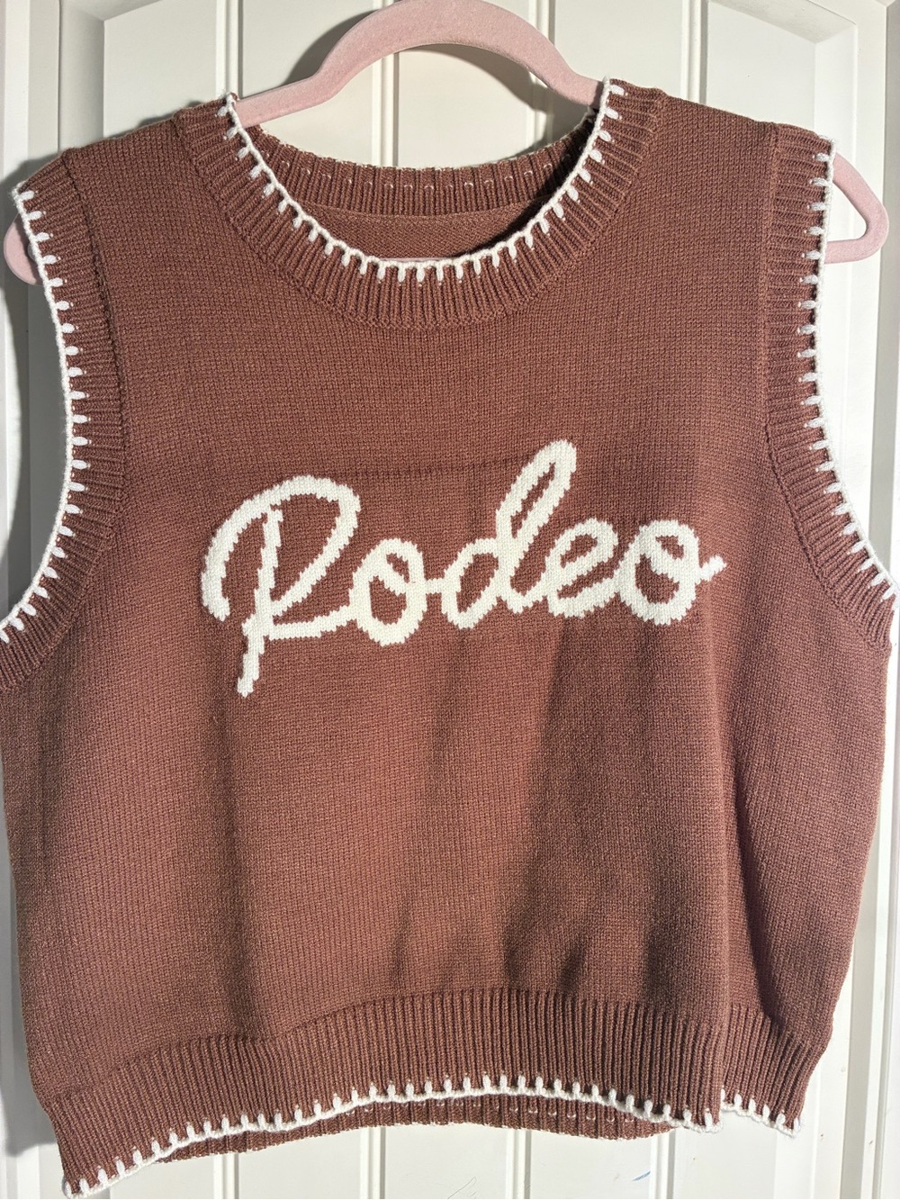 Rodeo Sleeveless Knit Sweater Vest sz large western Nashville NWOT